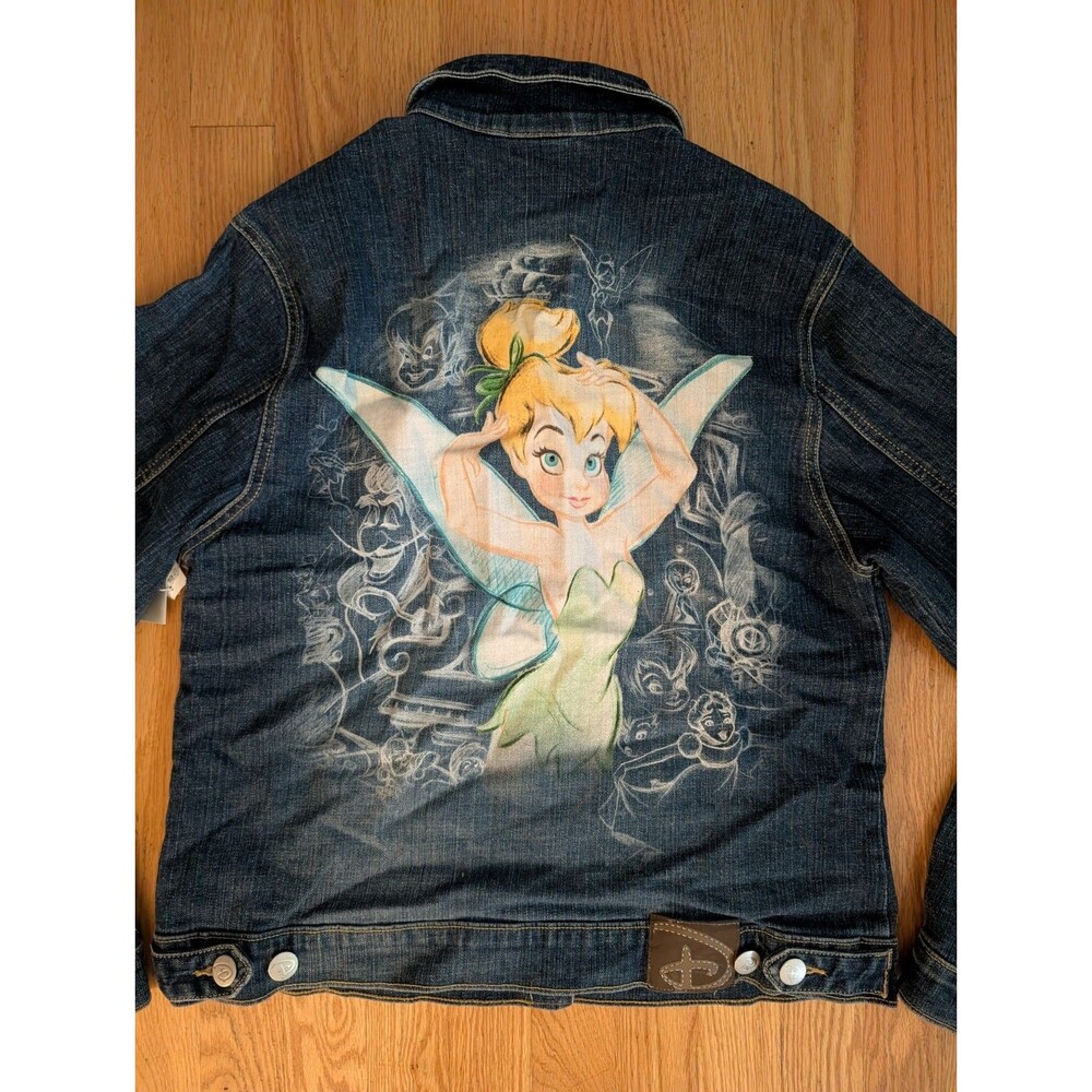 Disney Store Studio Collection Womens M Tinkerbell Denim Jean Jacket Vtg NWT
